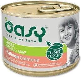 Paté til hunde Oasy One Protein Adult Small/Mini laks 200 g