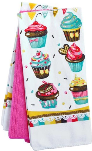 Køkkenhåndklæder TORO cupcakes, 38 × 64 cm, sæt med 3 stk.