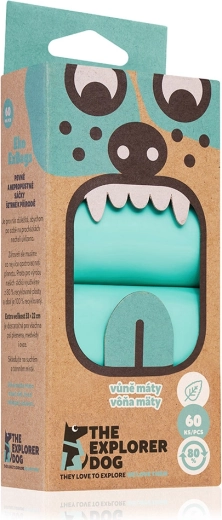 Explorer Dog poser til hundeafføring med mynteduft – genanvendte, 60 stk.