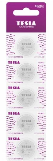 TESLA CR2032 B5 3,0V Li/MnO2 LITHIUM BATTERI 5-PAK