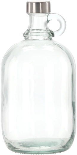 Glasdamejeanne med hank 3 l med skruelåg