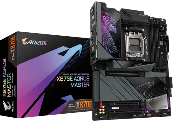 bundkort gigabyte x870e aorus master (am5, ddr5, atx, usb4, wi‑fi 7)