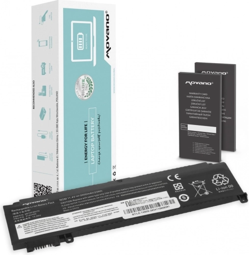 Movano-batteri til Lenovo ThinkPad T460s og T470s (forreste) 2000 mAh 23 Wh