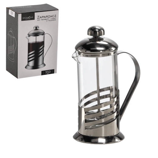 French press med stempel 350 ml af borosilikatglas og rustfrit stål
