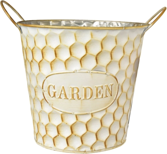 Metalblomsterpotte GARDEN beige