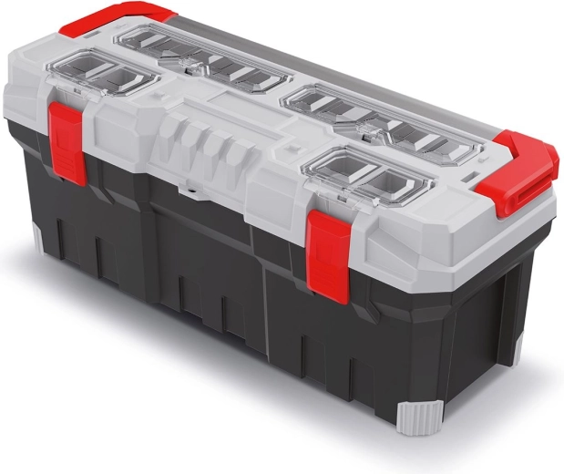 Plastværktøjskasse TITAN PLUS med metalhåndtag, 752 × 300 × 304 mm, grå