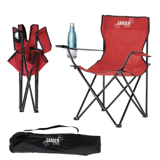 Sammenklappelig turist- og fiskestol rød 50 × 50 × 80 cm