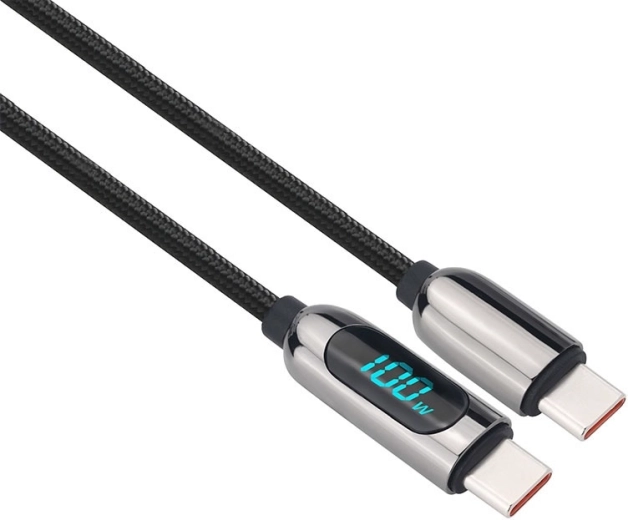 Solight USB-C-kabel med display USB-C – USB-C 100 W 2 m - 1 stk.