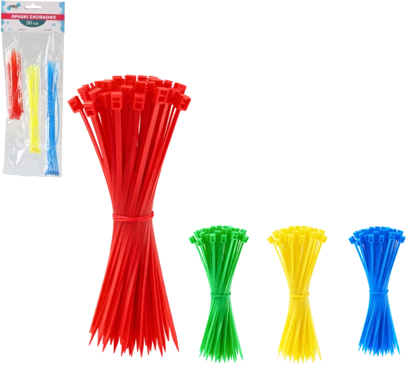 Sæt med 50 engangsbånd til planter, farvede