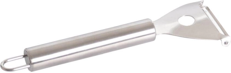 Rustfri køkkenskræller med tværgående klinge 17,5 cm