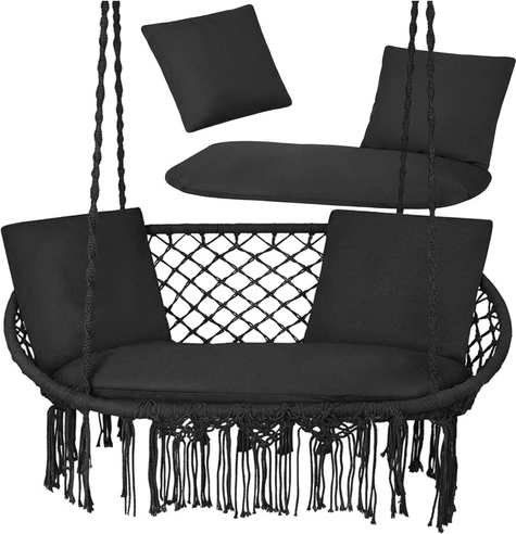 Puder til dobbelt udendørs hængestol storkerede GARDLOV – sort