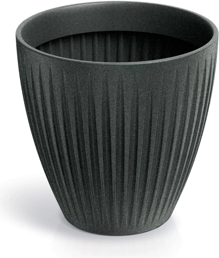 Plantekrukke Latia Round Midl 60 cm – sort granit