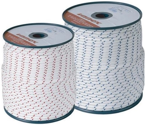 Startline af polyamid 4 mm, hvid‑blå, 100 m