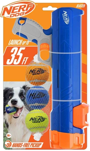 Nerf Dog boldaffyrer 30 cm uden clips + 3 pivelydende tennisbolde 5 cm