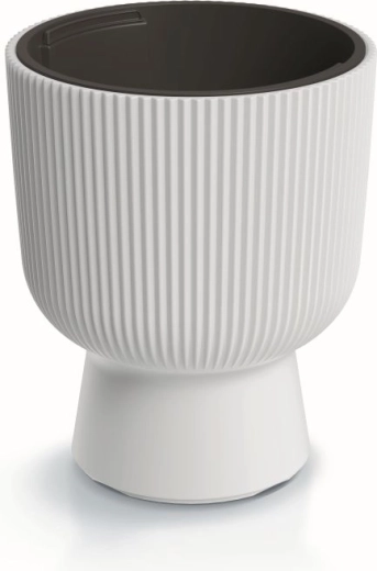 Milly blomsterkrukke med indsats 24 cm – hvid plastikpotte til planter