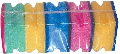 Formet opvaskesvamp 8,5 × 7 × 4,5 cm, farvemiks (5 stk)
