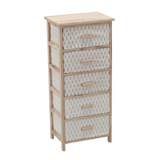 Kommode med 5 stofskuffer 40 × 29 × 90 cm