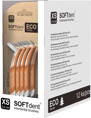 Softdent eco mellemrumsbørster 0,4 mm XS buede