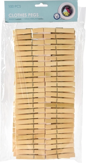 Bambusklemmer til tøj 100 stk.