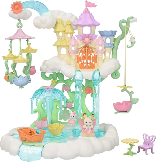 Sylvanian Families Himmelsk blomsterfe-palads – magisk sky-slot med rutsjebaner og karrusel