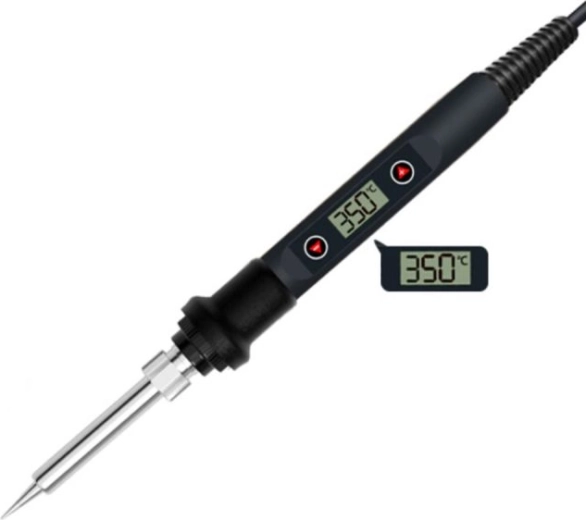 Præcis elektrisk loddekolbe 60 W med temperaturregulering og LCD-display - 1 stk.