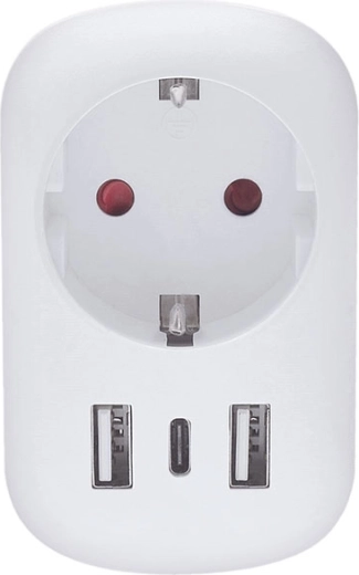 Solight rejseadapter til USA (type B) med USB-A og USB-C 20 W PD