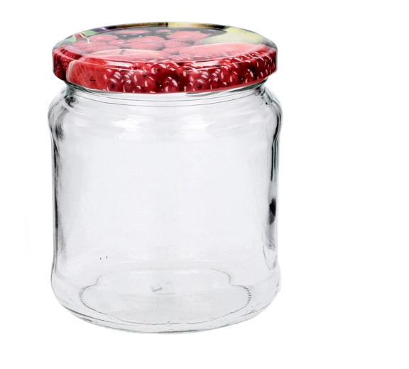 Glaskrukke 460 ml med dekorativt skruelåg 82 mm