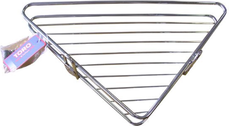 Hjørne-badeværelseshylde 34 × 25 × 4 cm, forkromet metal