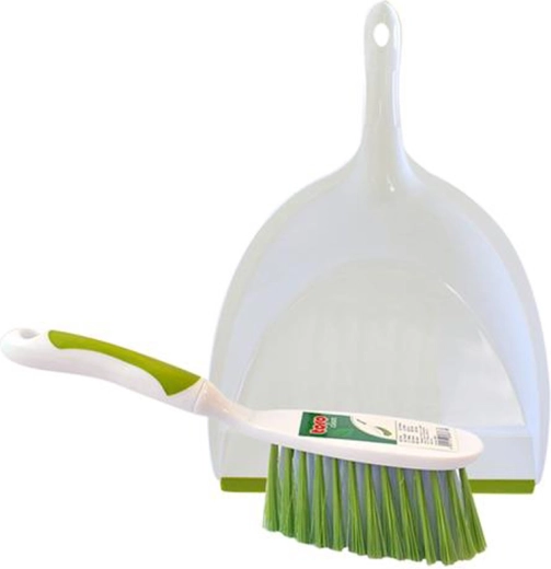 Fejebakke og kost TORO grøn-hvid