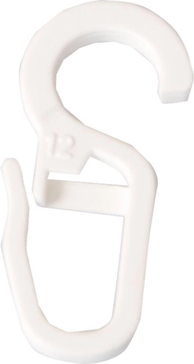 Store plastkroge til gardiner, hvide (10 stk)