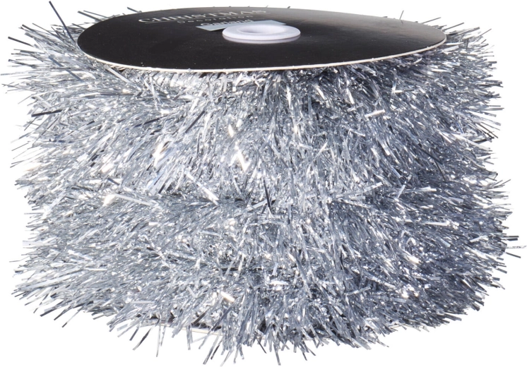 Sølvfarvet juleguirlande 9 × 1000 cm