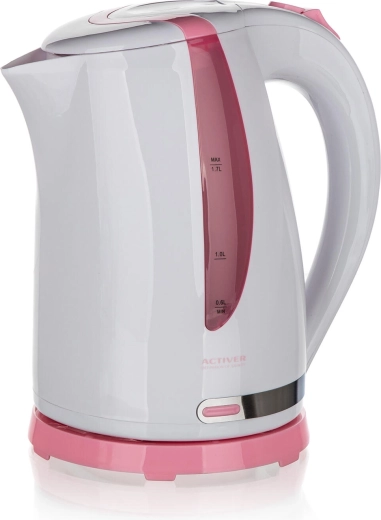 Elkedel ETHAN 1,7 l hvid‑rosa