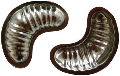 Små forme til horn, 20 stk., fortinnet plade