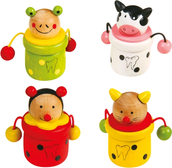 Trææsker til tænder Dyrefigurer 4 stk