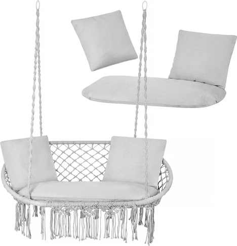 Sæt puder til dobbelt hængestol “rede” GARDLOV – grå