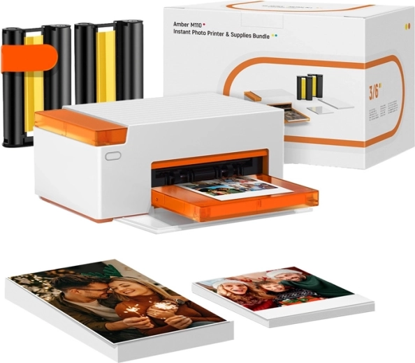 Liene Amber M110 bærbar fotoprinter 10 × 15 cm med papirsæt