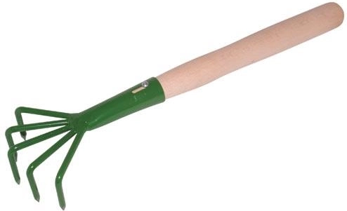 Haveklo med 5 tænder og træhåndtag 24 cm