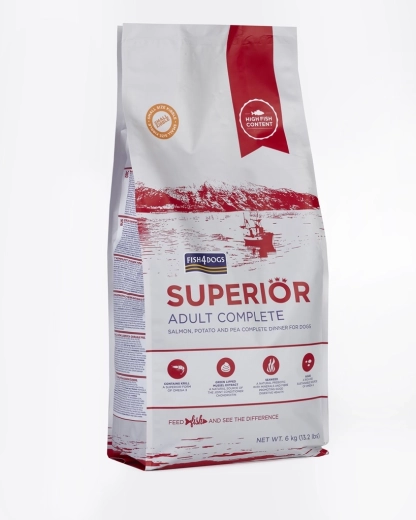 Foderpiller til små voksne hunde med laks og kartofler FISH4DOGS Superior 6 kg