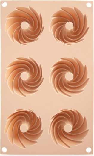 Silikoneform til muffins og mini-kager med skorsten, beige 28 × 17 × 3 cm