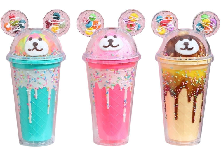 Kop med låg og sugerør Bjørn 480 ml (flere varianter)