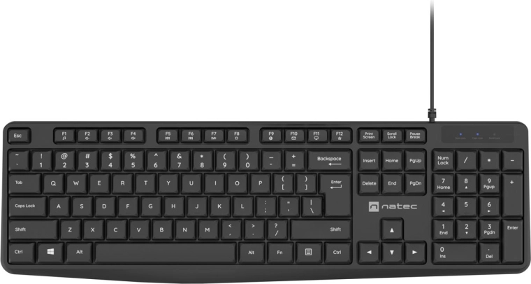 Natec Nautilus slankt kablet tastatur US sort