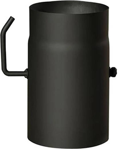 Røgrør med spjæld 160 mm, længde 250 mm, sort