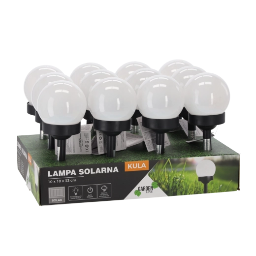Solcelledrevet havelampe kugle 10 × 10 × 33 cm