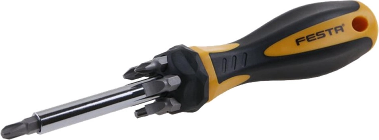 Skruetrækker med bits, 7-delt sæt FESTA