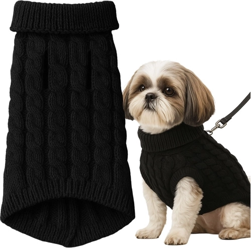 Vinterstrikket sweater til hund og kat Purlov størrelse L
