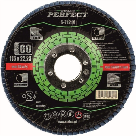 Lamelskive 115 × 22,23 mm korn 40 korund STALCO