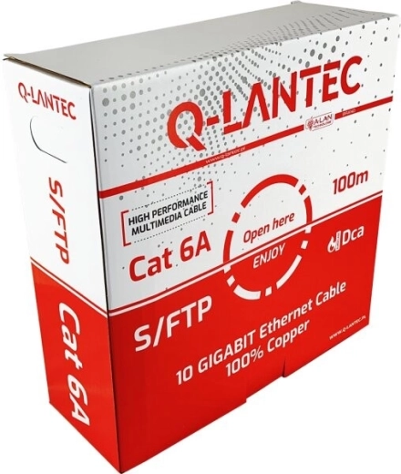 Q-LANTEC teleinformatikkabel S/FTP kategori 6A LSOH Dca 100 m