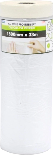 Dækkende indendørs tape med afdækningsfolie 180 cm × 33 m