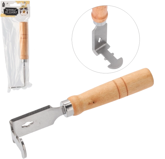 Skraber til rammer med træhåndtag til biavlere