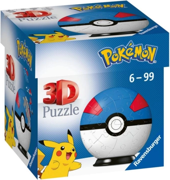 Ravensburger 3D-puslespil Pokémon Great Ball – 54 brikker